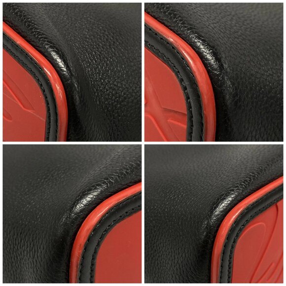 Auth CHRISTIAN LOUBOUTIN Cabata E/W - Black Red Leather Tote Bag - Picture 16 of 16